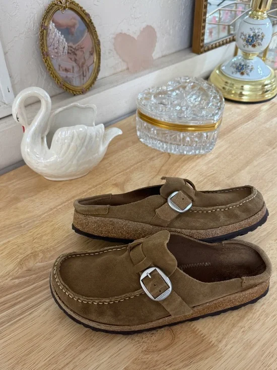 Birkenstock Buckley Women's size 7/EU 38 Suede Leather Slip On Shoes Mules Comfy - Picture 13 of 13